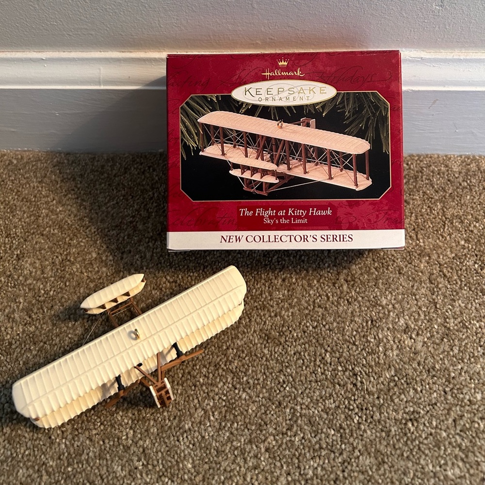 Hallmark Cream and Brown Kitty Hawk Ornament